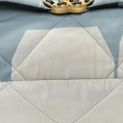 Chanel Silk Maxi Scarf Chanel 19 Flap Black Blue White 13 of 14