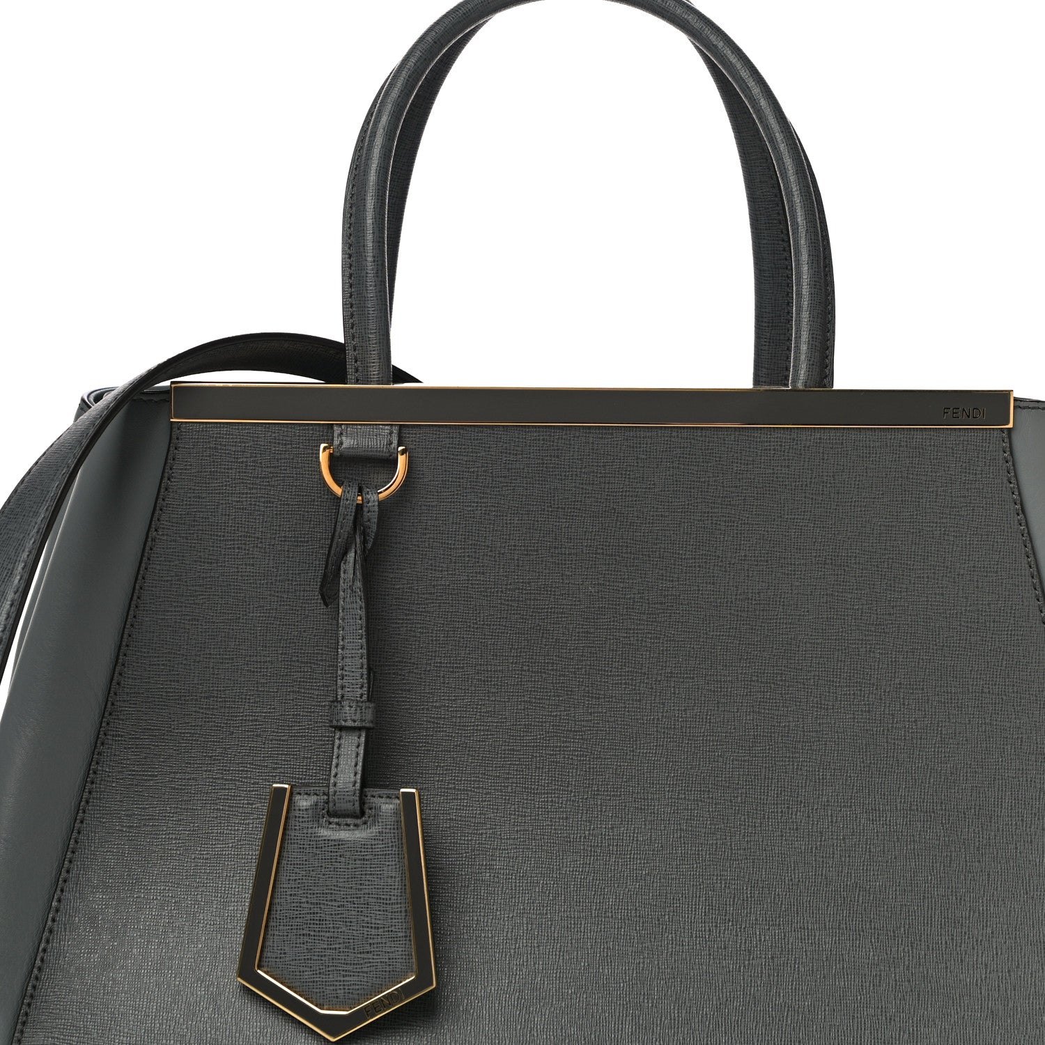 Fendi Vitello Elite Regular 2Jours Tote Grey 7 of 11