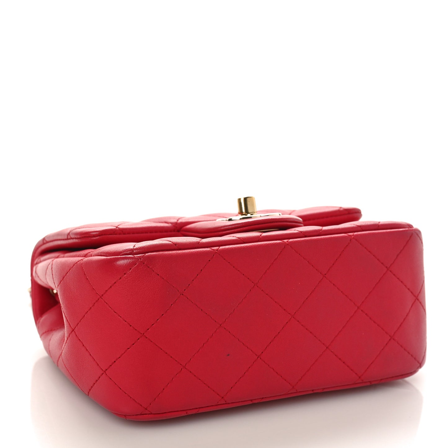 Lambskin Quilted Mini Square Flap Red