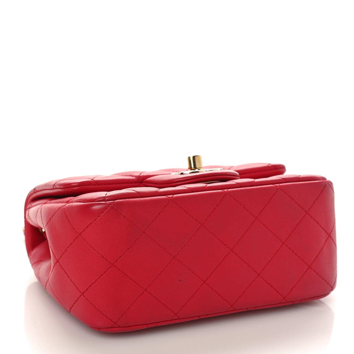 Chanel Lambskin Quilted Mini Square Flap Red 4 of 9