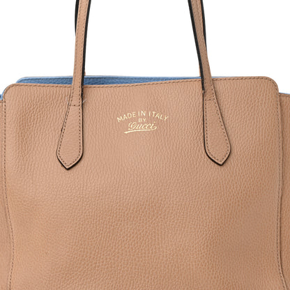 Gucci Dollar Calfskin Small Swing Tote Camelia Mineral Blue 7 of 19