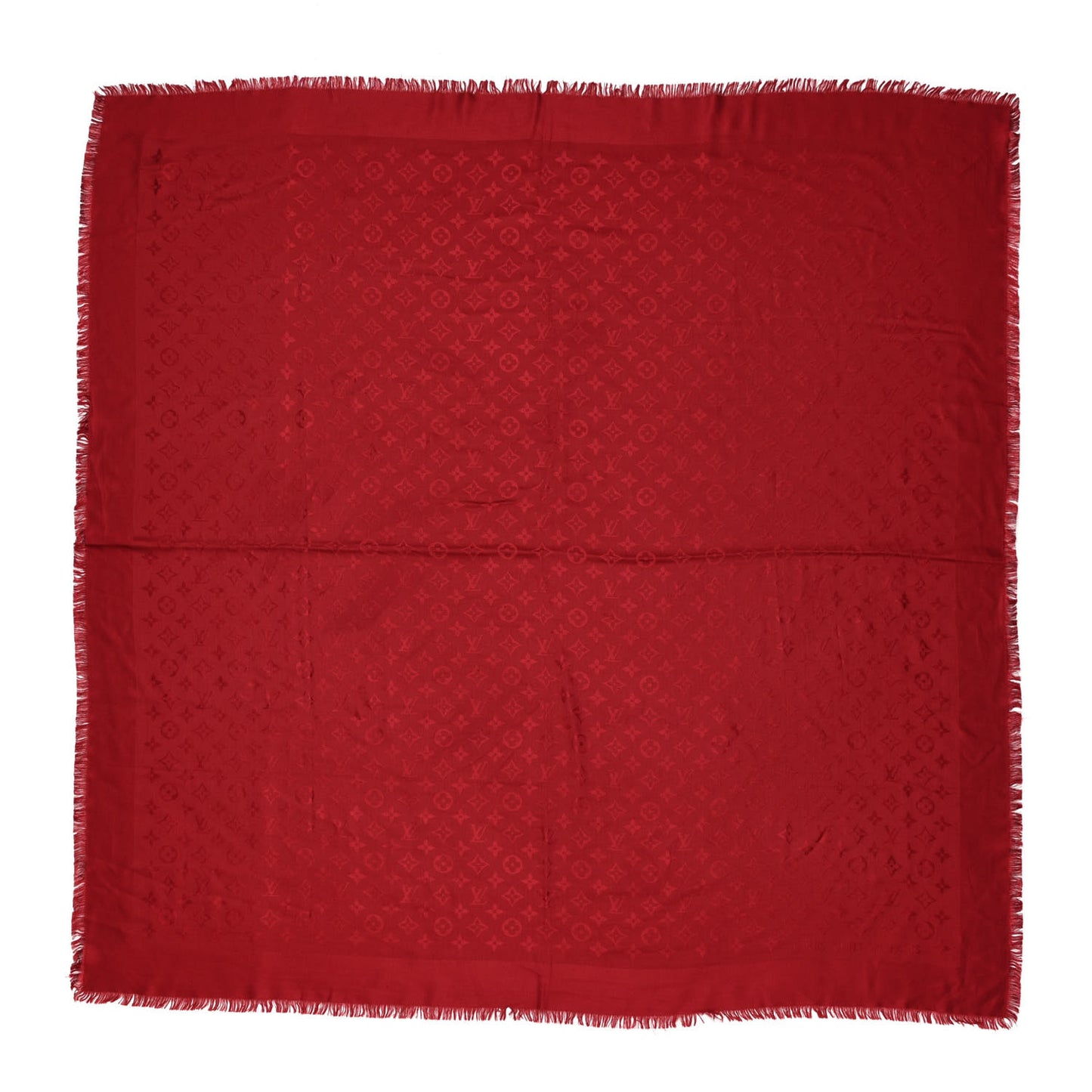 Silk Wool Monogram Shawl Pomme D'Amour