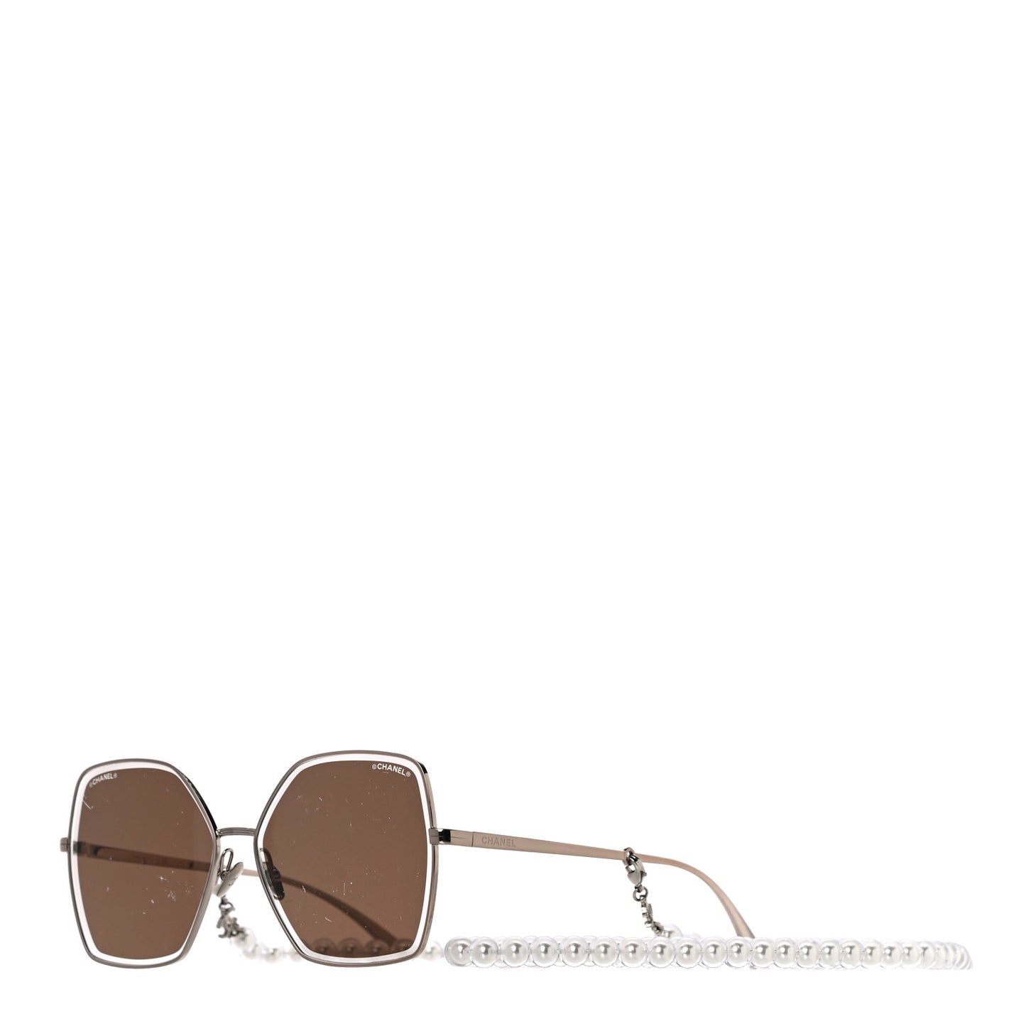 Butterfly Removable Pearl Chain Sunglasses 4262 Brown