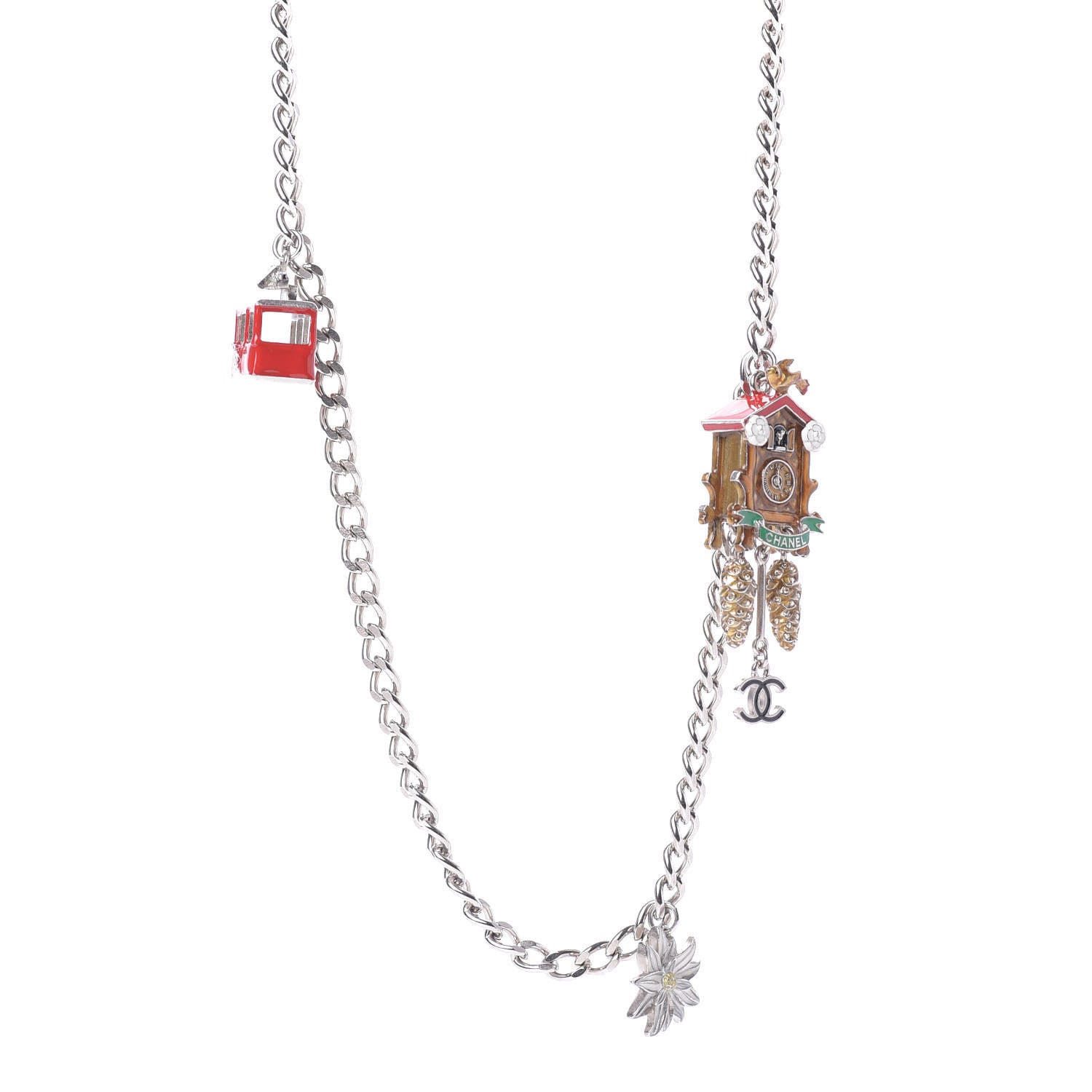 Chanel Paris Salzburg Charm Necklace Silver 1 of 11