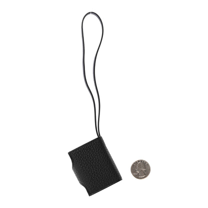 Hermes Togo Swift Verso Ulysse Nano Bag Charm Black Bleu Saphir 2 of 4