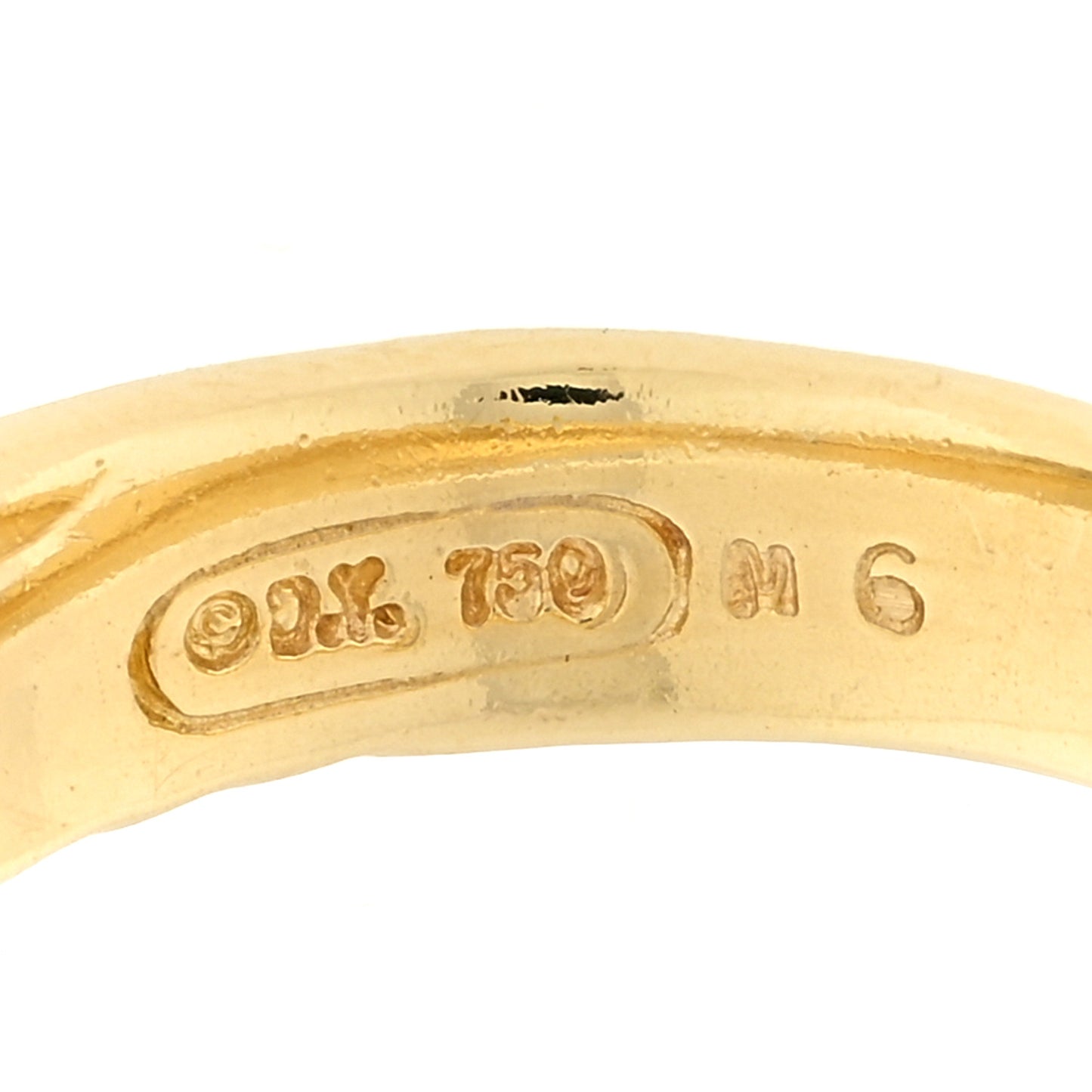 18K Yellow Gold Diamond Crossover Band Ring 52 6