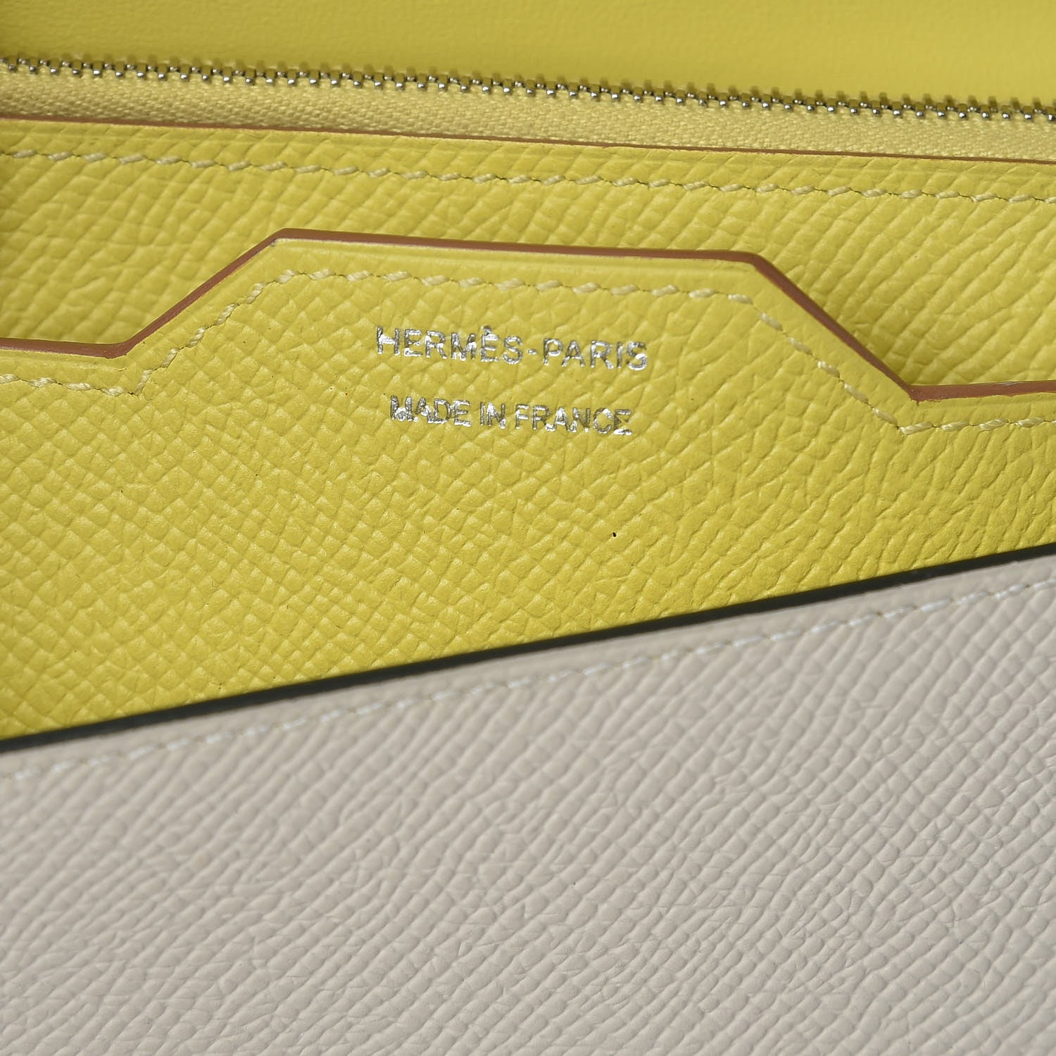 Hermes Epsom Passant Long Wallet Craie Lime 8 of 11