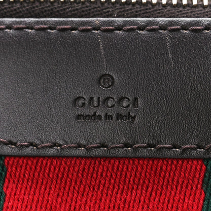Gucci Monogram Selleria Calfskin Vintage Web Medium Boston Beige Ebony Cocoa 9 of 13