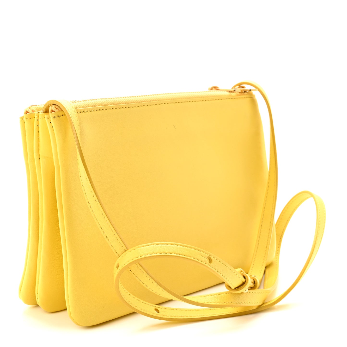 Lambskin Small Trio Crossbody Bag Citron