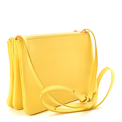 Celine Lambskin Small Trio Crossbody Bag Citron 3 of 10