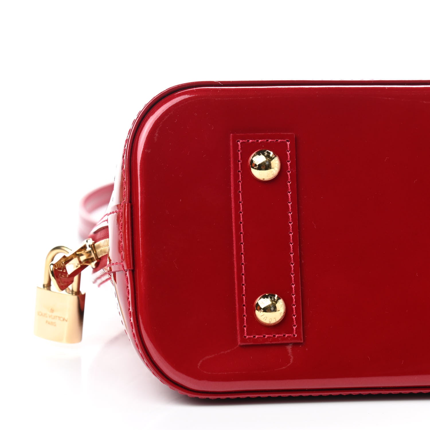 Louis Vuitton Vernis Rayures Alma BB Pomme D'Amour 7 of 8