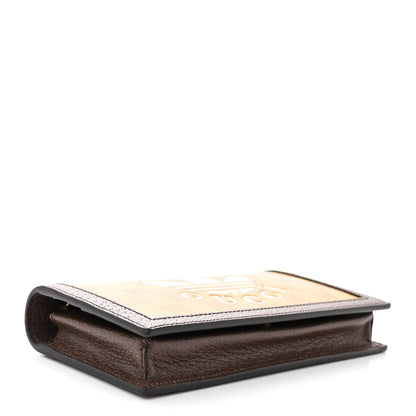 Gucci X ADIDAS Monogram Trefoil Embossed Wallet On Chain Brown 3 of 10