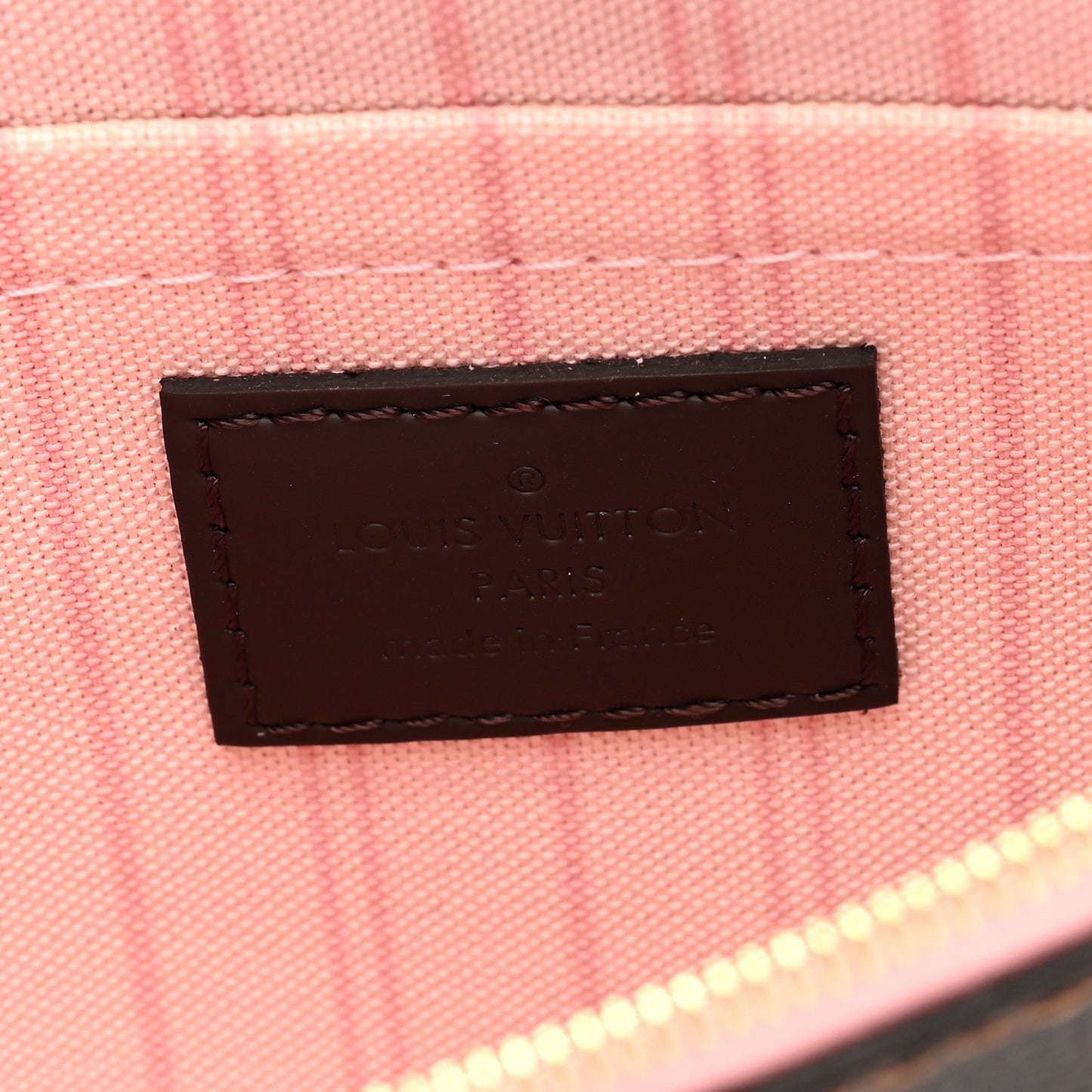 Damier Ebene Neverfull MM GM Pochette Rose Ballerine