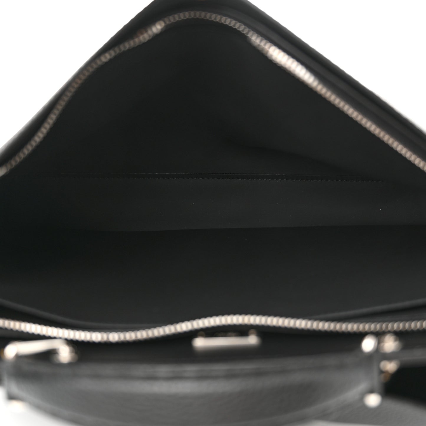 Cuoio Romano Selleria Vitello Grace Glazed Fabric FF 1974 Large Peekaboo Iconic Essential Satchel Black