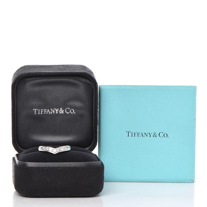 Tiffany Platinum Diamond V Ring 56 7.5 5 of 5