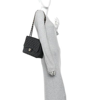 Chanel Caviar Quilted Jumbo Single Flap Black 2 of 10