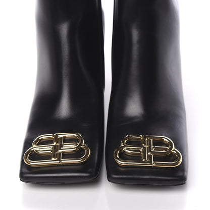 Balenciaga Calfskin Varenne BB Double Square 80mm Booties 39.5 Black Gold 11 of 12