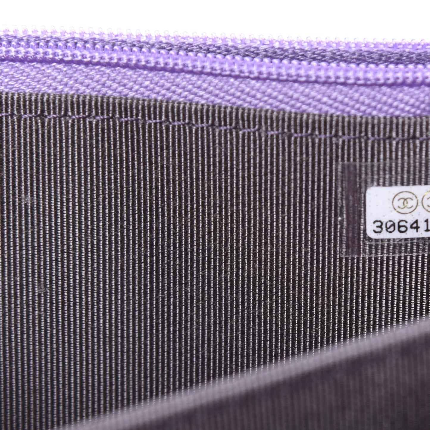 Iridescent Lambskin Quilted Mini Wallet On Chain WOC Purple