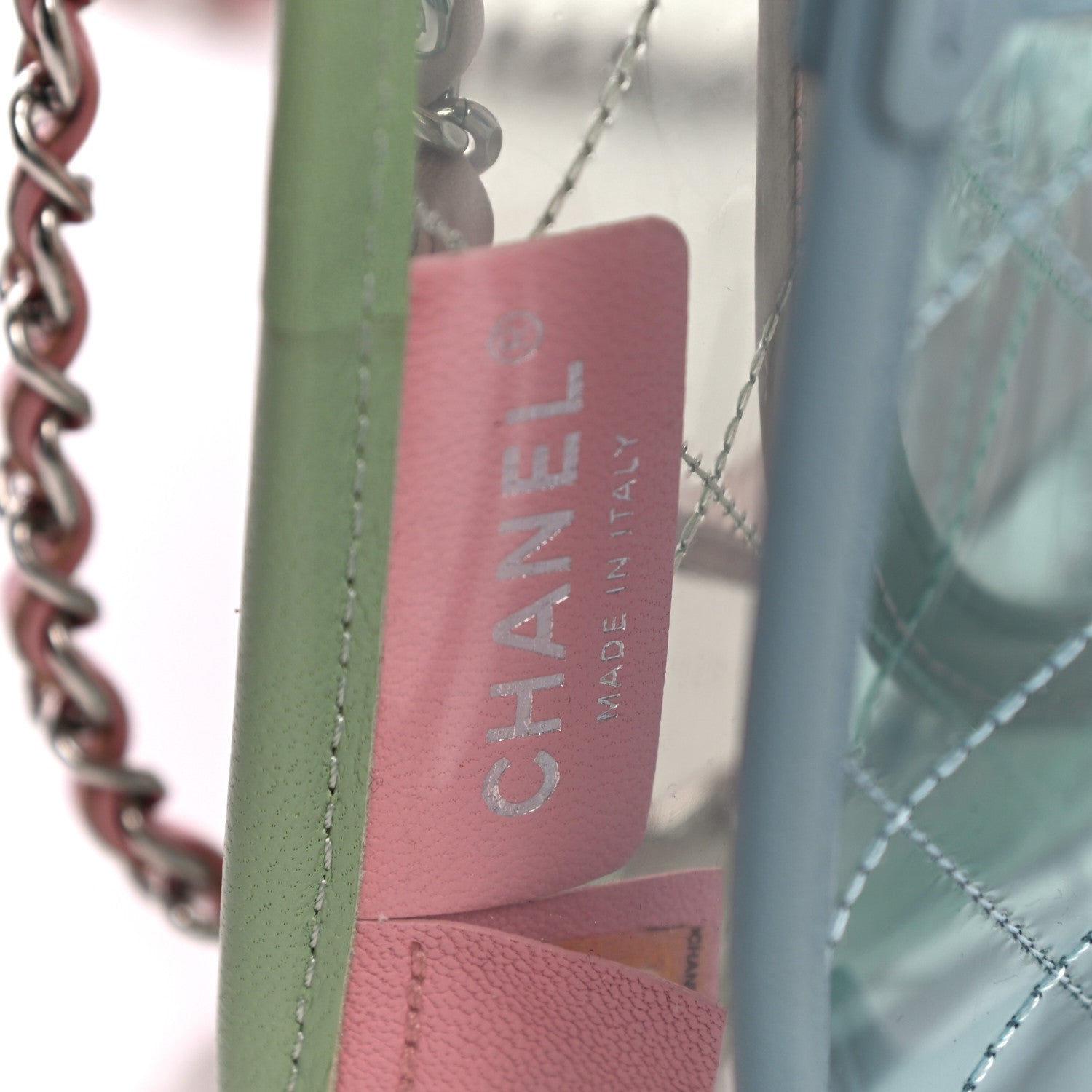 Chanel Lambskin PVC Quilted Medium Coco Splash Flap Blue Green 5 of 9