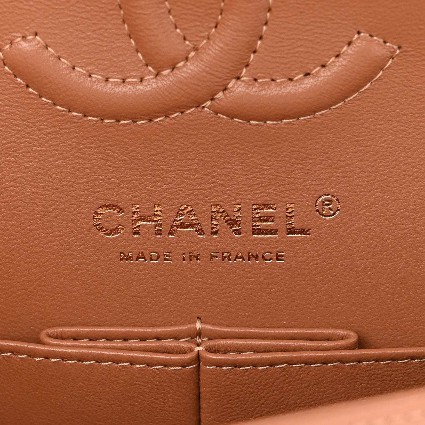 Lambskin Quilted Small Double Flap Brown