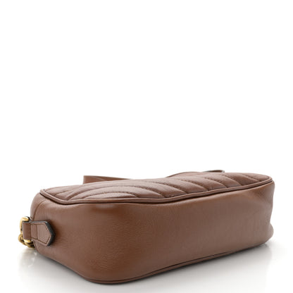Gucci Glazed Calfskin Matelasse Diagonal Small GG Marmont Chain Shoulder Bag Cuir 4 of 10