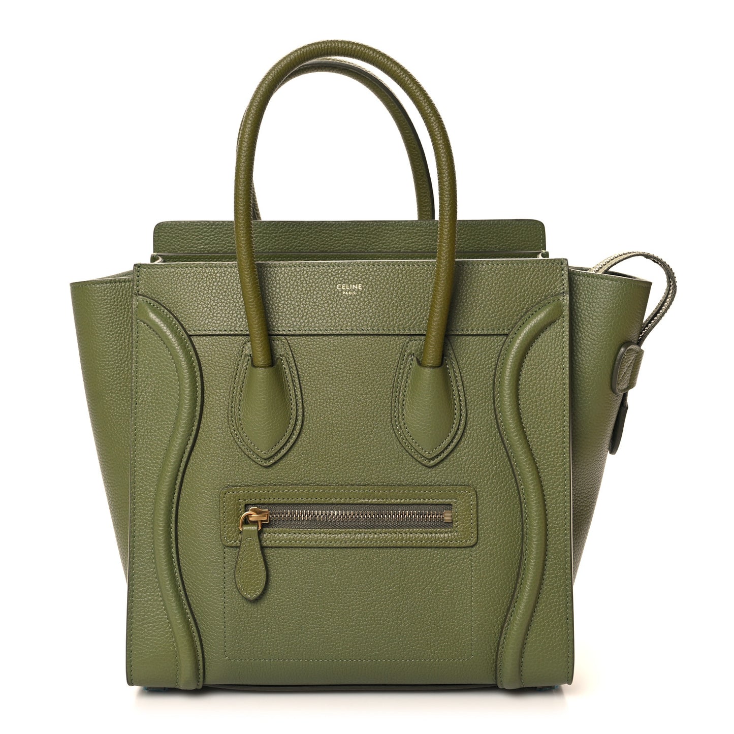 Drummed Calfskin Micro Luggage Light Khaki