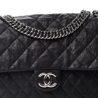 Chanel Washed Lambskin Quilted Maxi Chain Around Flap Black 10 of 10