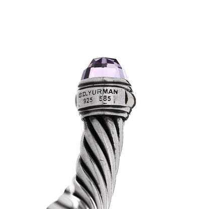 David Yurman Sterling Silver 14K Yellow Gold Amethyst 7mm Cable Classics Bracelet 3 of 3