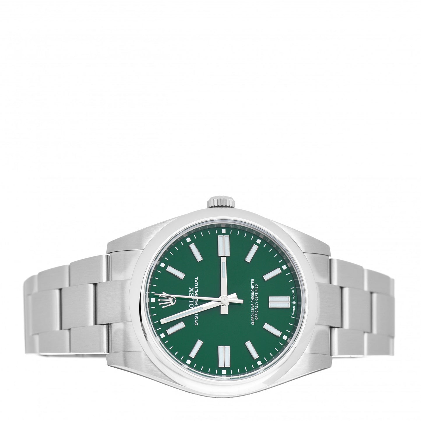 Stainless Steel 41mm Oyster Perpetual Watch Green 124300
