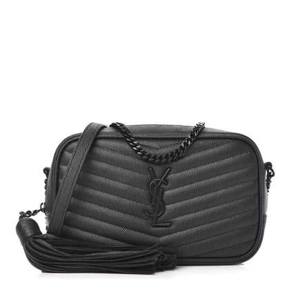 Saint Laurent Grain De Poudre Matelasse Monogram Mini Lou Camera Bag Black 1 of 10