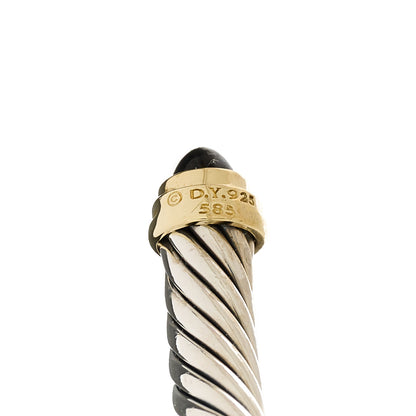 David Yurman Sterling Silver 14K Yellow Gold Black Onyx 5mm Cable Classics Petite Color Bracelet 3 of 3