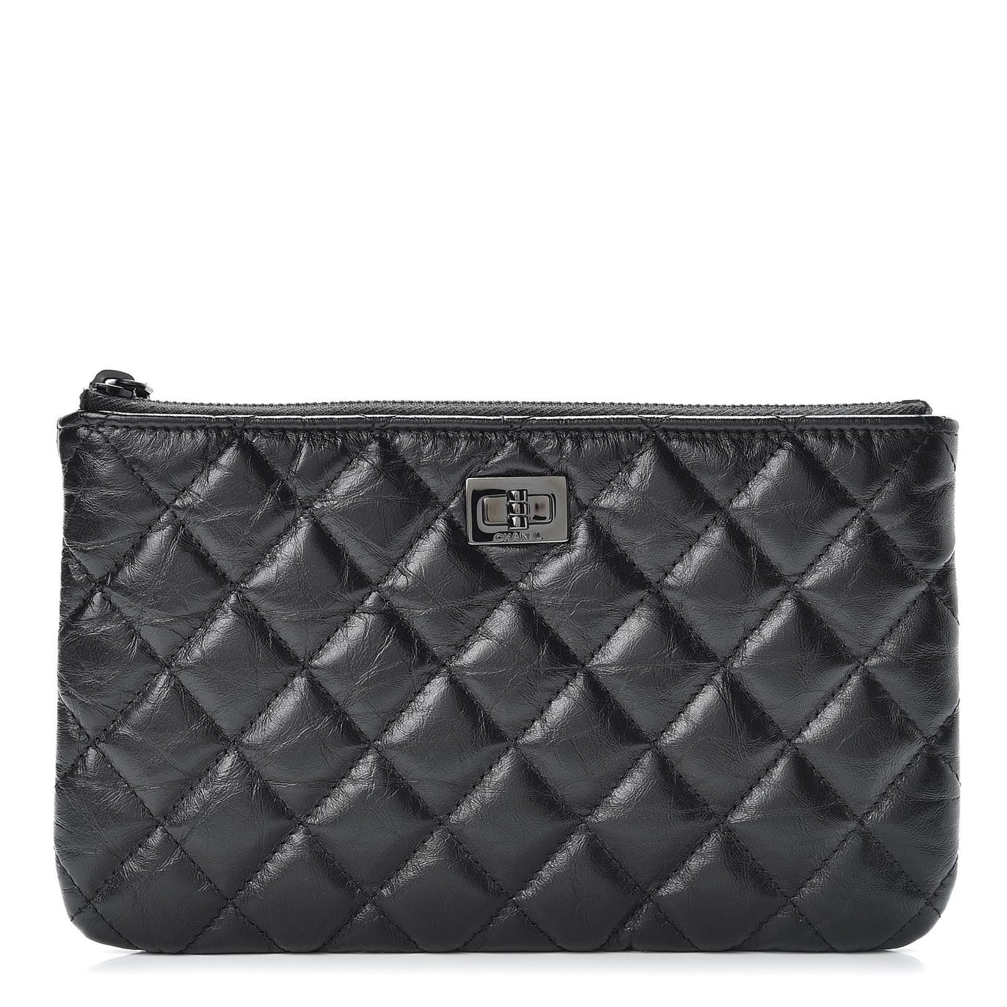 Aged Calfskin Quilted Medium Reissue Cosmetic Case So Black