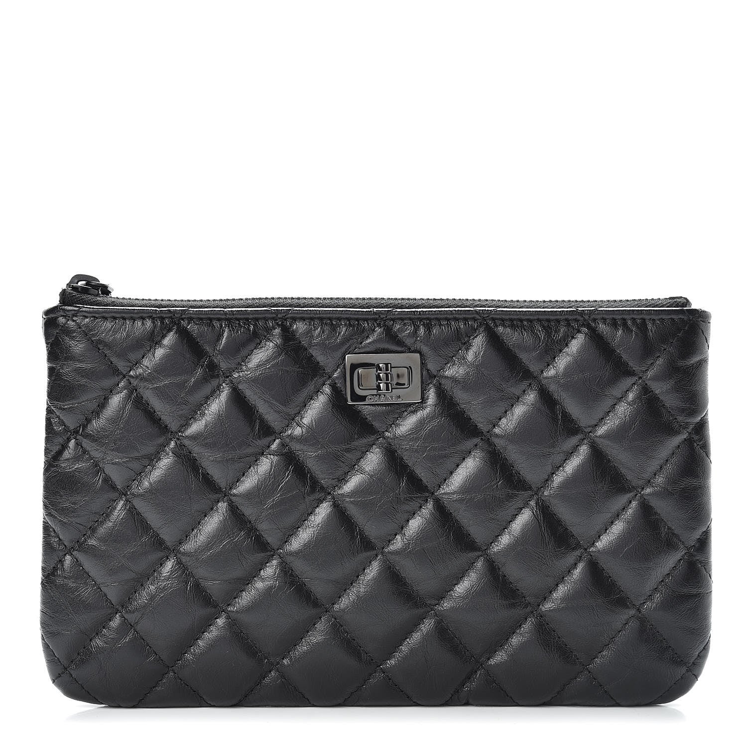 Chanel Aged Calfskin Quilted Medium Reissue Cosmetic Case So Black 1 of 8