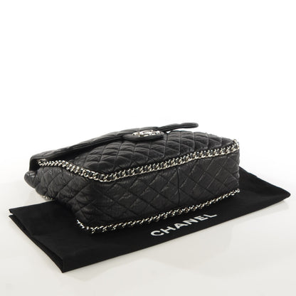 Chanel Washed Lambskin Quilted Maxi Chain Around Flap Black 4 of 7
