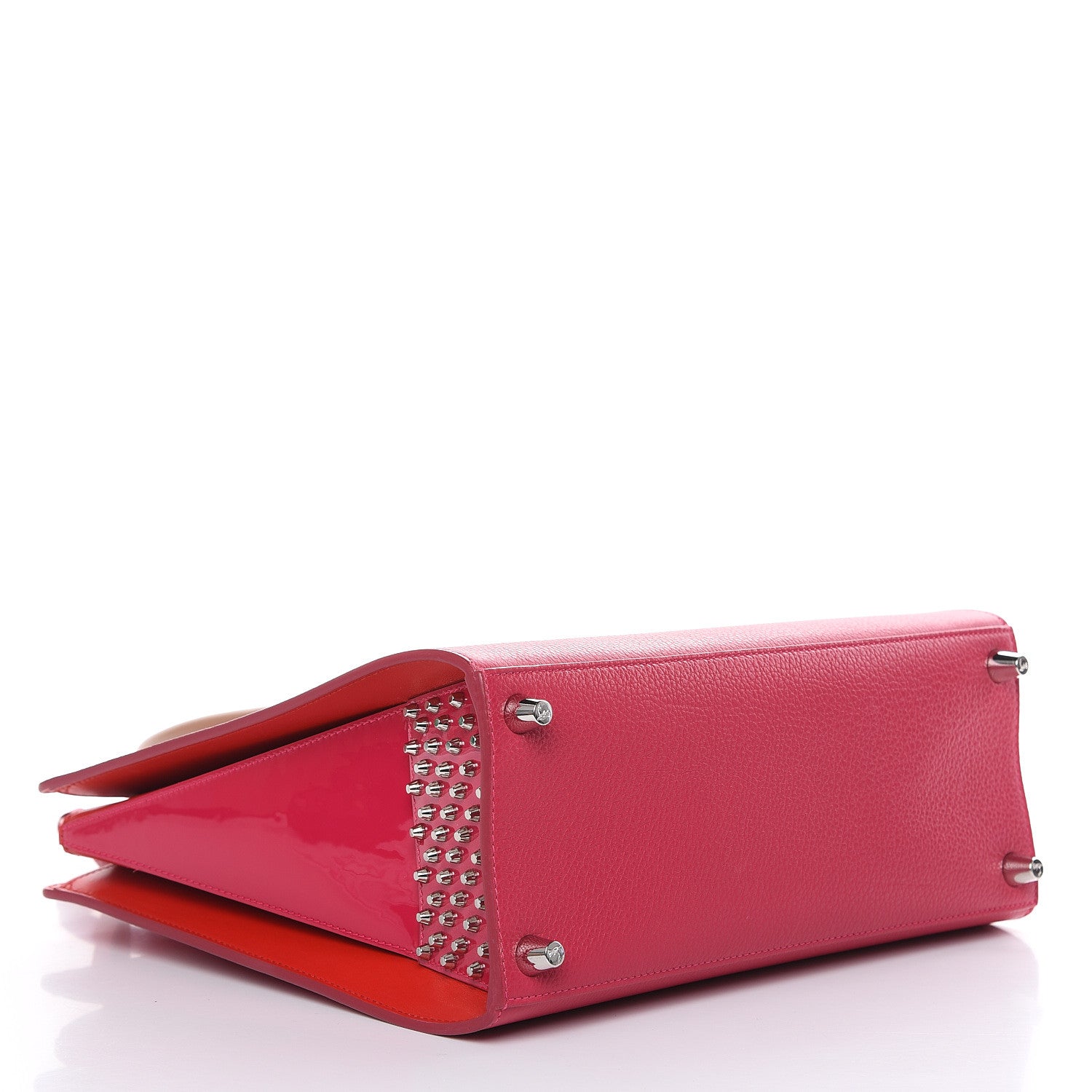 Christian Louboutin Calfskin Empire Patent Studded Medium Paloma Loulou 4 of 12
