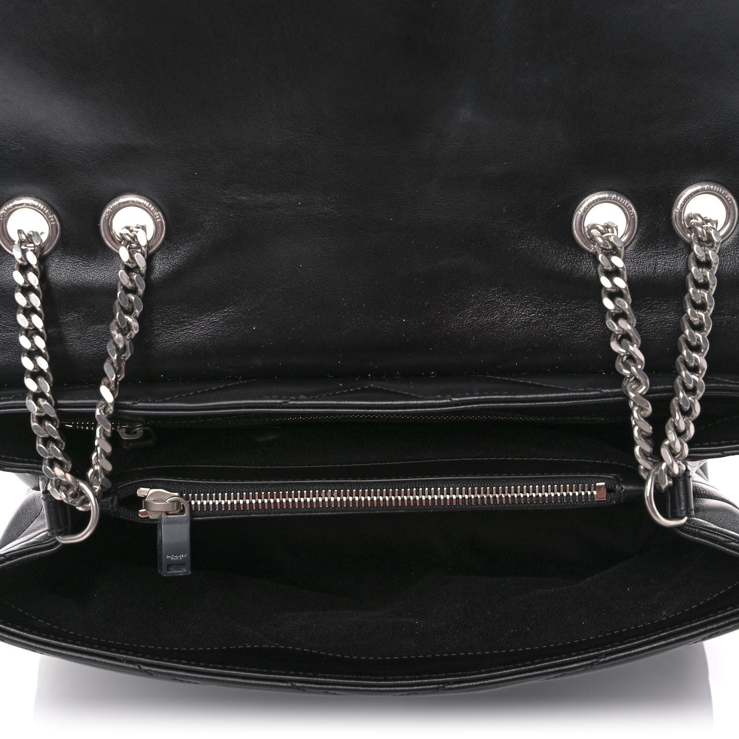 Saint Laurent Calfskin Y Quilted Monogram Medium Loulou Chain Satchel Black 5 of 15