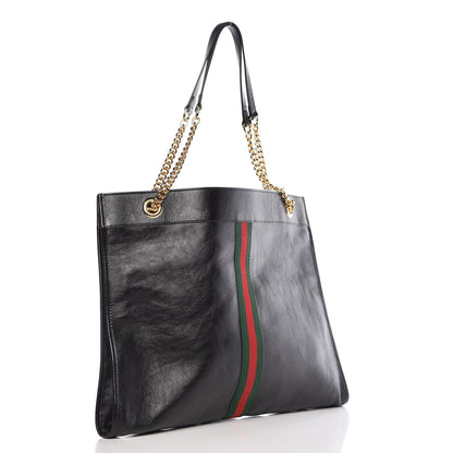 Gucci Calfskin Large Rajah Chain Tote Black 4 of 12