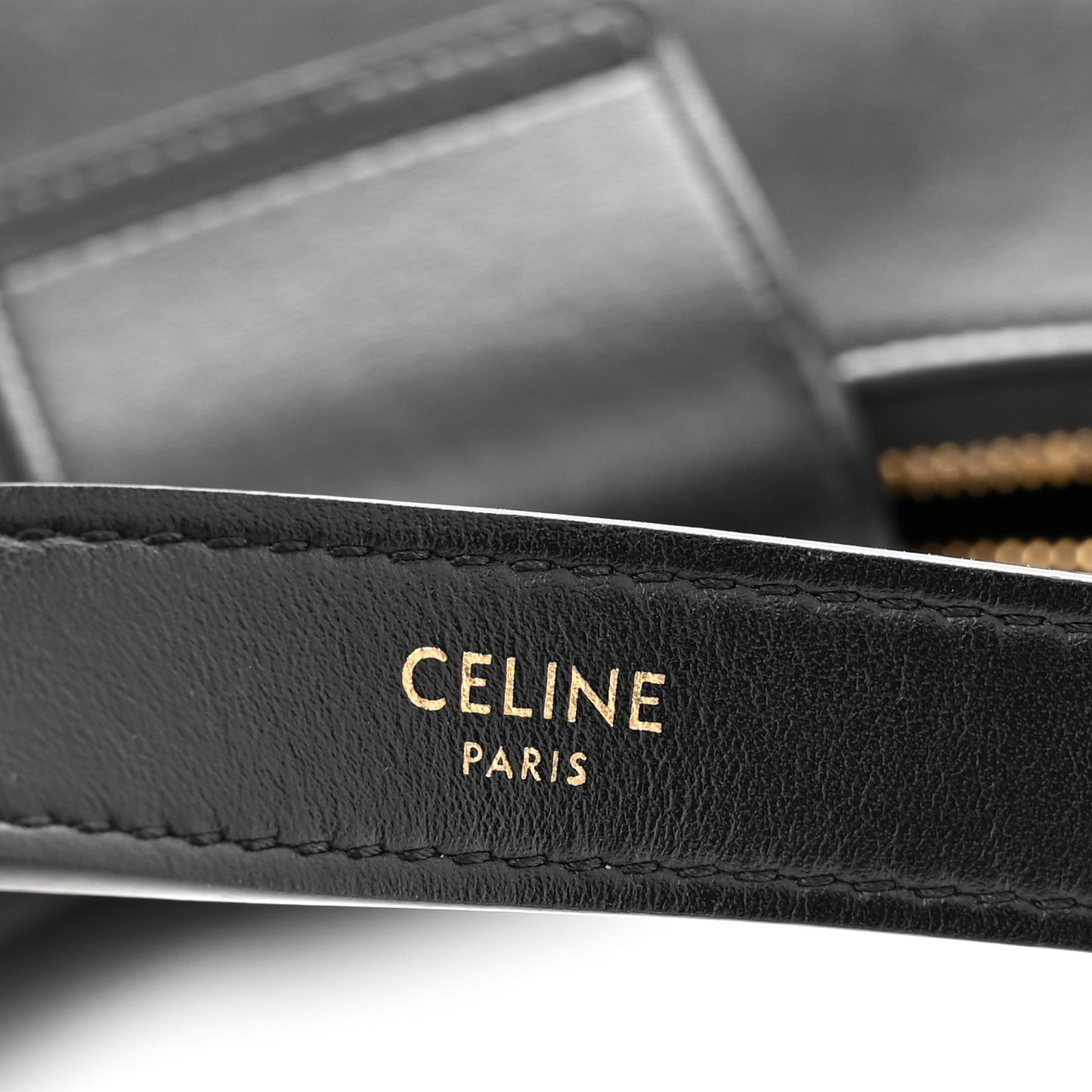 Smooth Calfskin Medium Strap Ava Triomphe Shoulder Bag Black