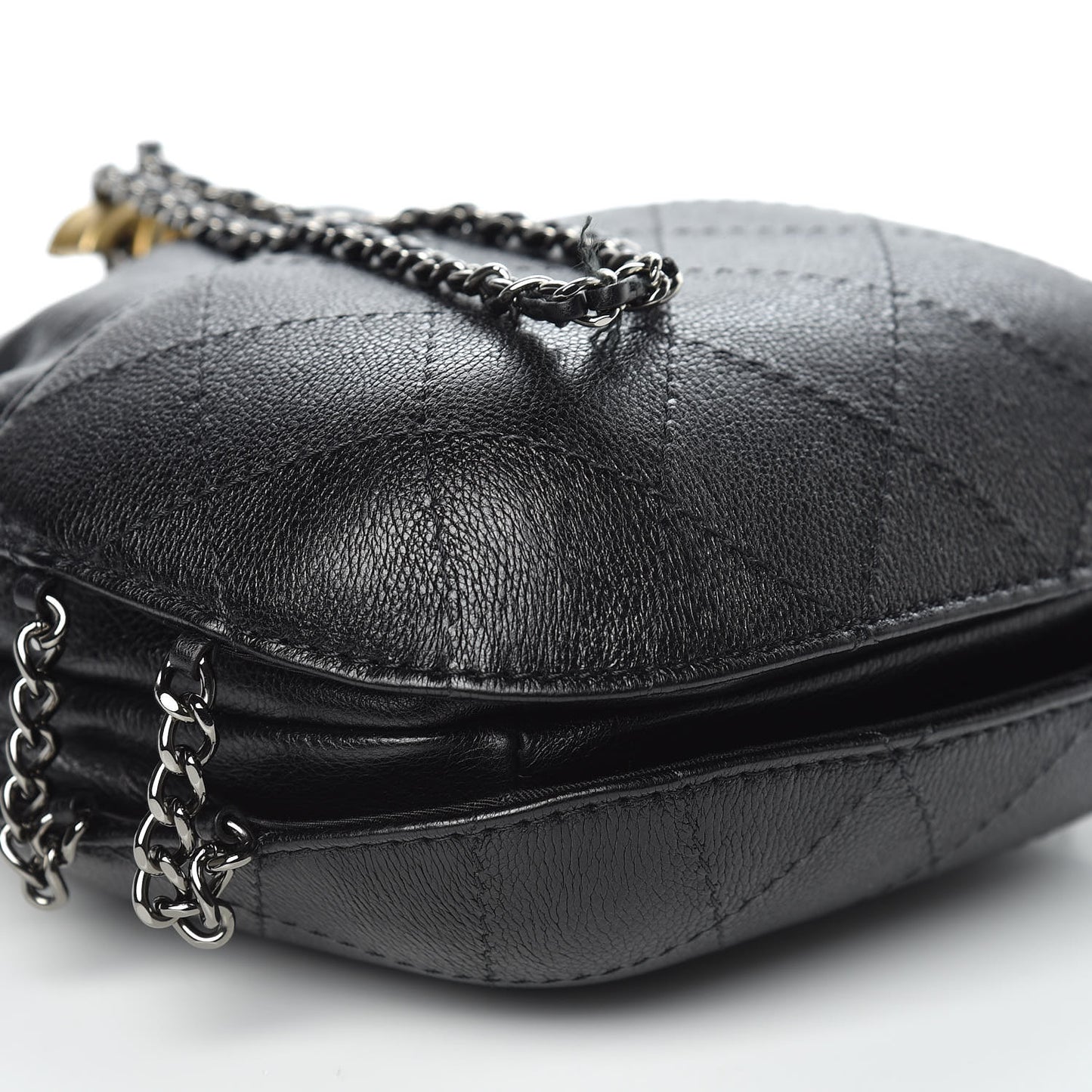 Calfskin Quilted Small Gabrielle Bucket Black