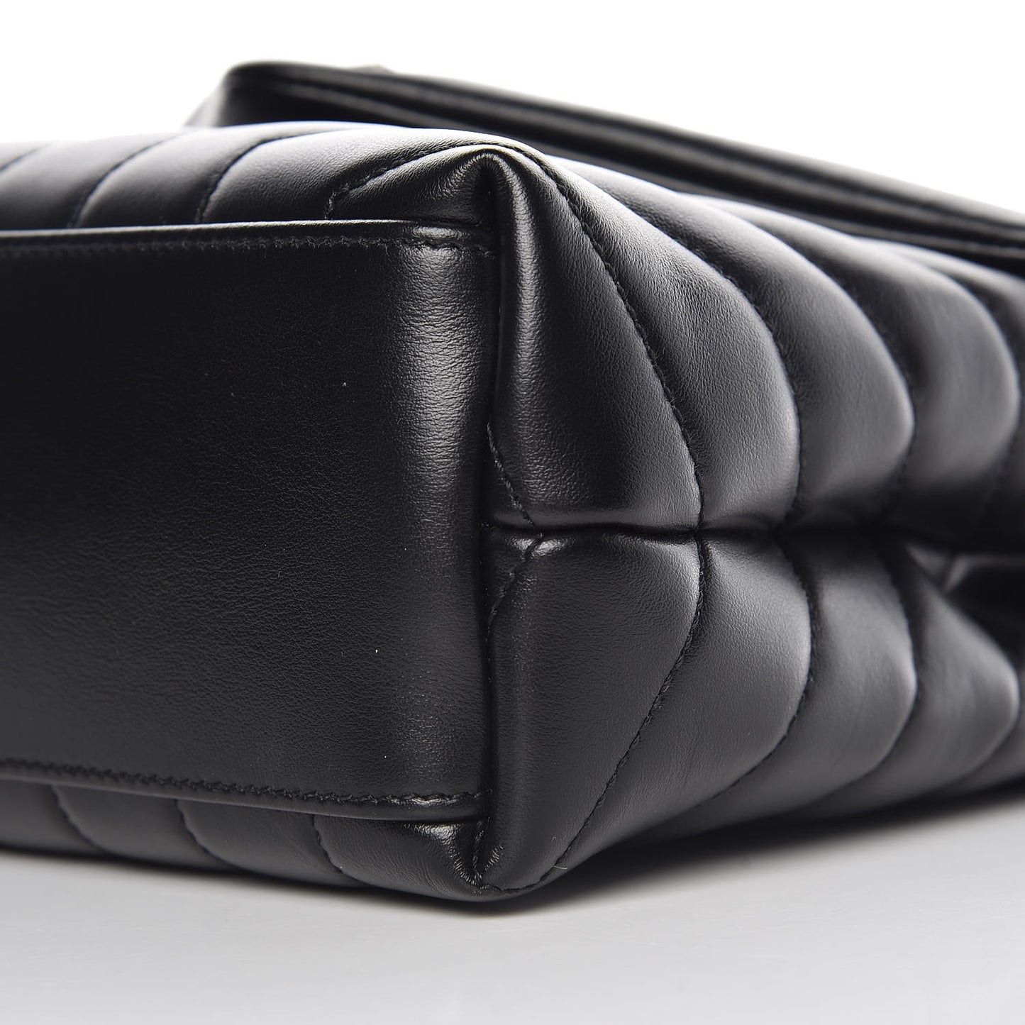 Calfskin Y Quilted Monogram Small Loulou Chain Satchel Black