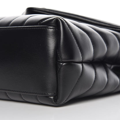 Saint Laurent Calfskin Y Quilted Monogram Small Loulou Chain Satchel Black 6 of 9