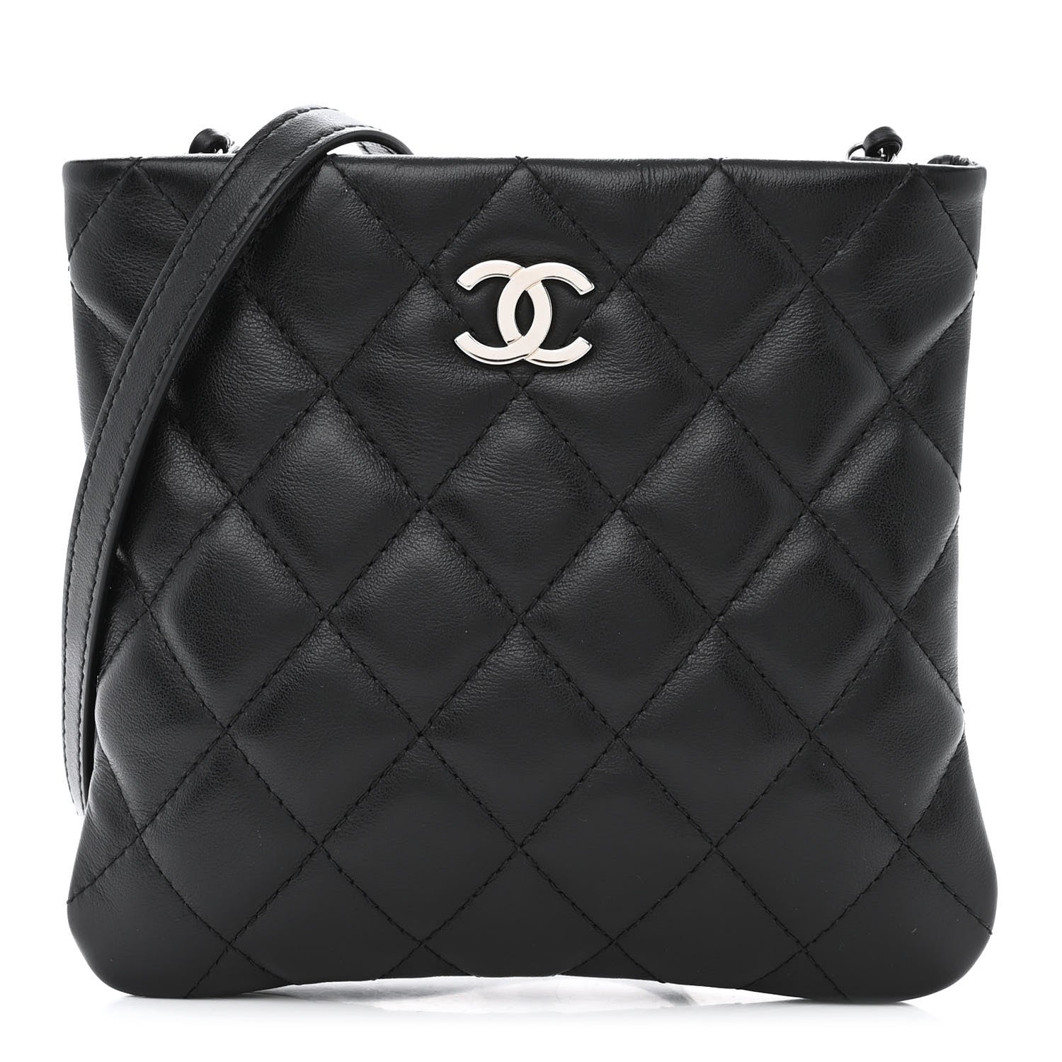 Chanel Lambskin Quilted Crossbody Bag Black 1 of 10