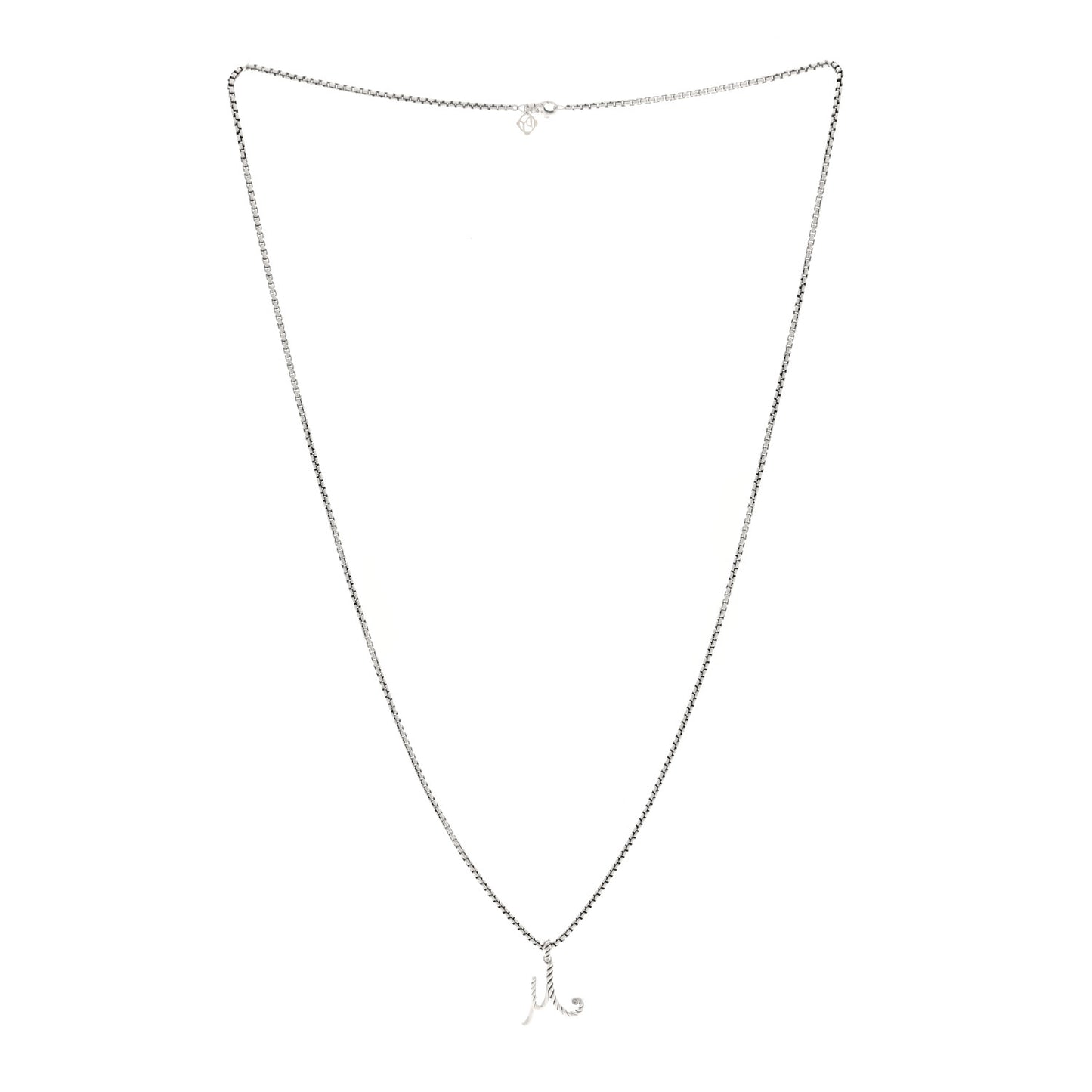 Sterling Silver Diamond Cable Collectibles Initial M Charm Necklace