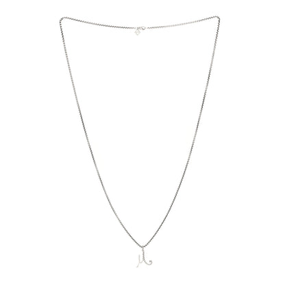 David Yurman Sterling Silver Diamond Cable Collectibles Initial M Charm Necklace 3 of 5