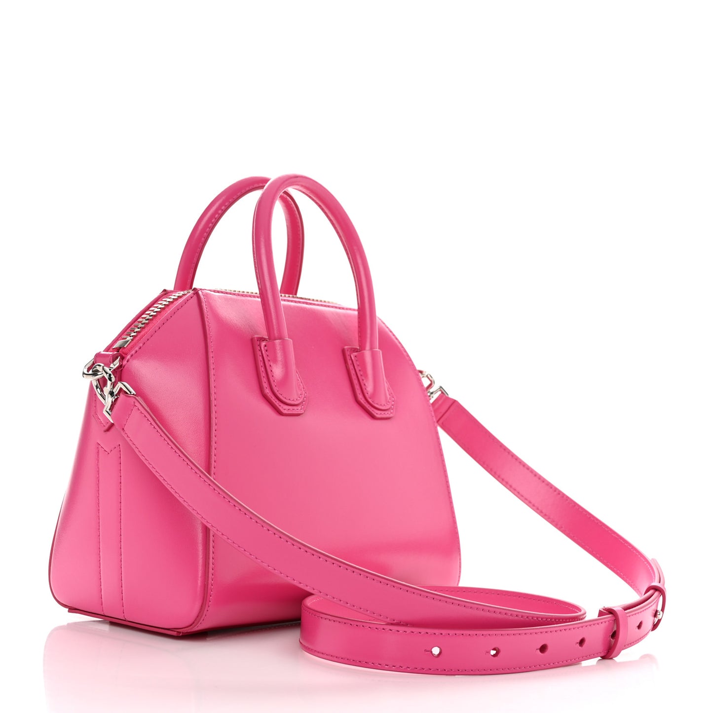 Shiny Lord Calfskin Mini Antigona Neon Pink