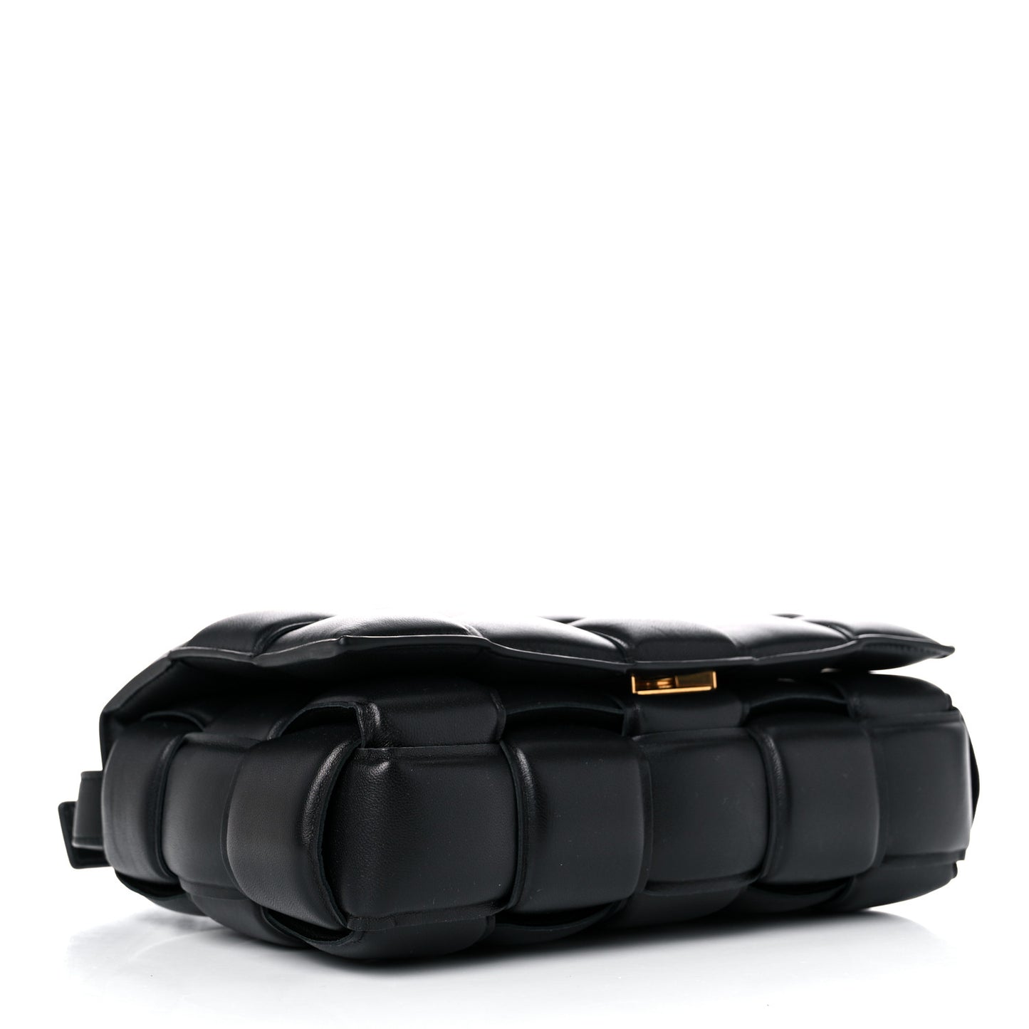 Nappa Maxi Intreccio Padded Cassette Crossbody Bag Black