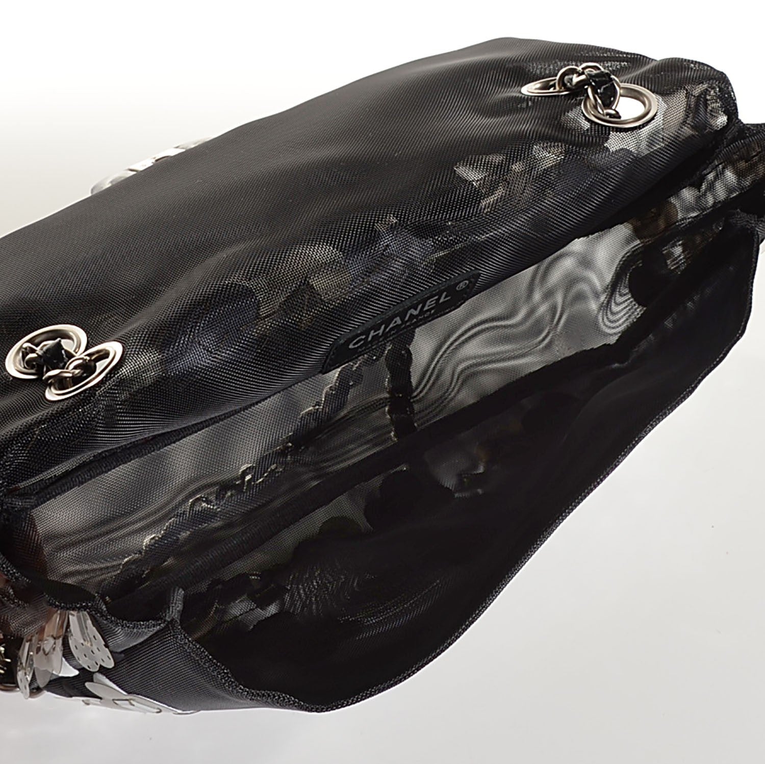 Chanel Nylon Camellia Medium Flap Black 5 of 8