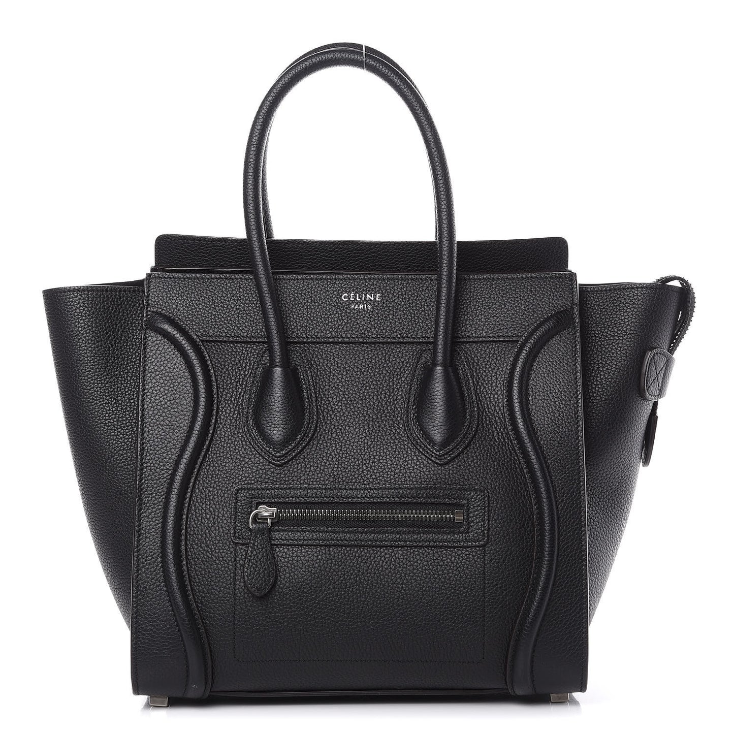 Drummed Calfskin Micro Luggage Black