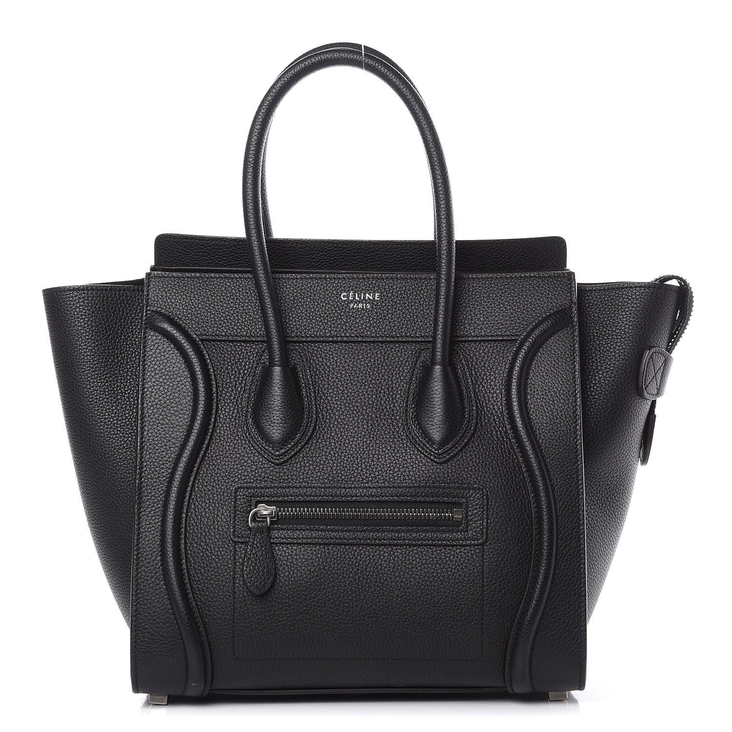 Celine Drummed Calfskin Micro Luggage Black 1 of 11