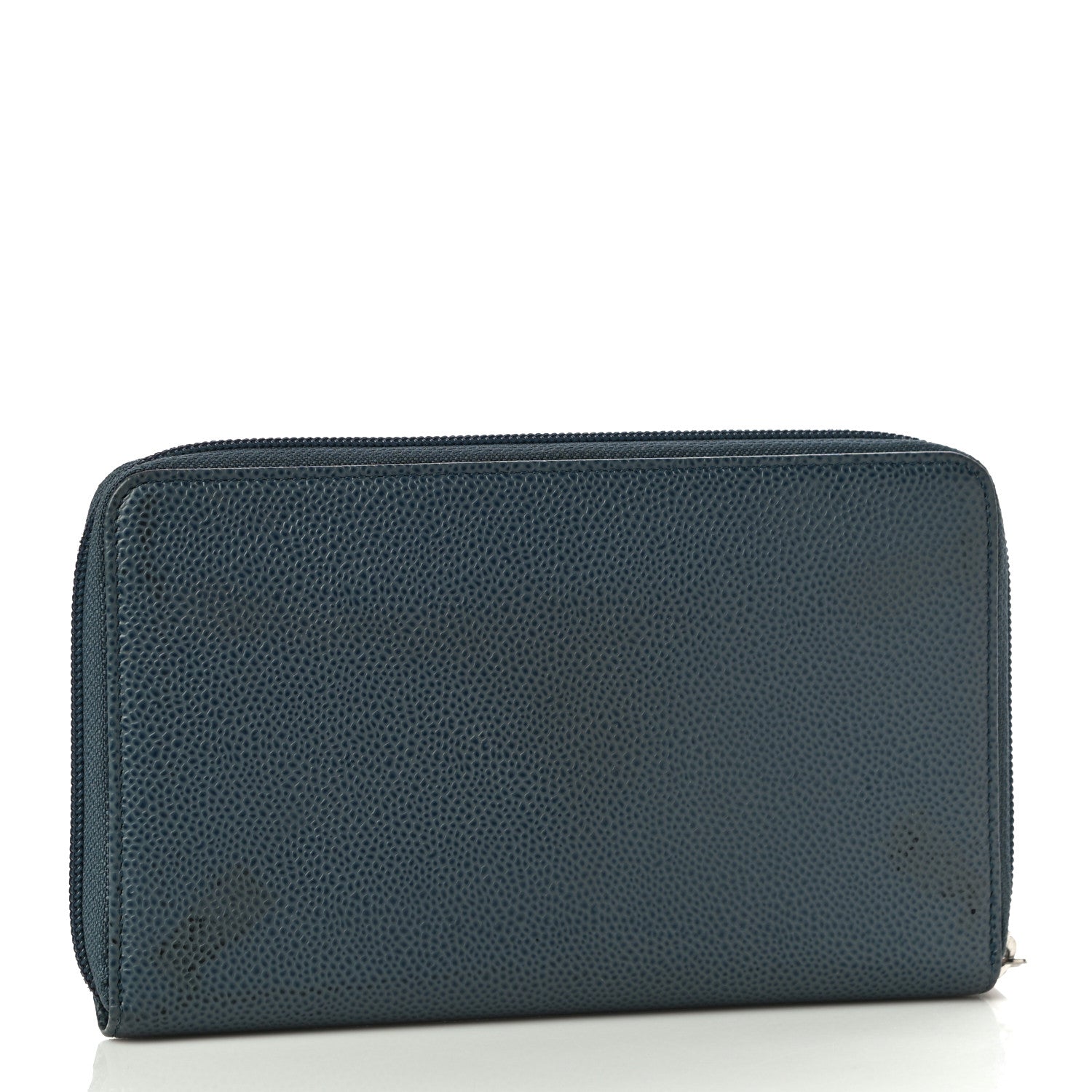 Chanel Caviar Large CC Timeless Zip Around Wallet Blue 3 of 13